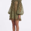 Mosslight Off-Shoulder Sheer Polka Dot Mini Dress