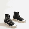 Multi-Buckle Straps Studded Platform Sneakers