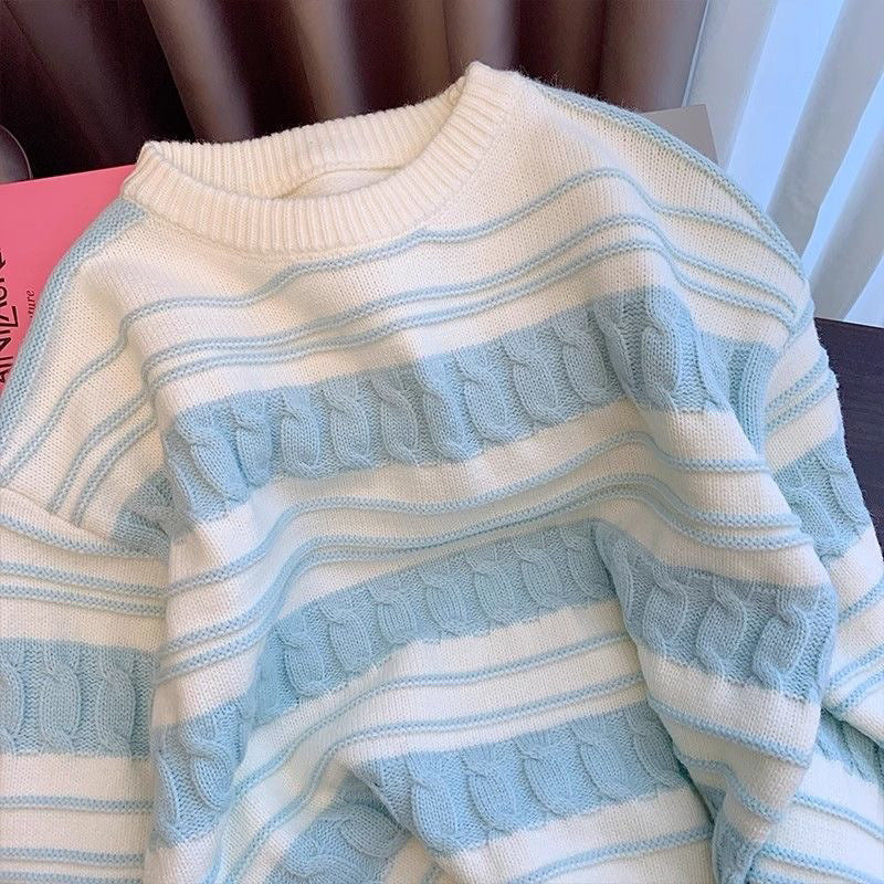 Parisian Breeze Striped Pullover Sweater