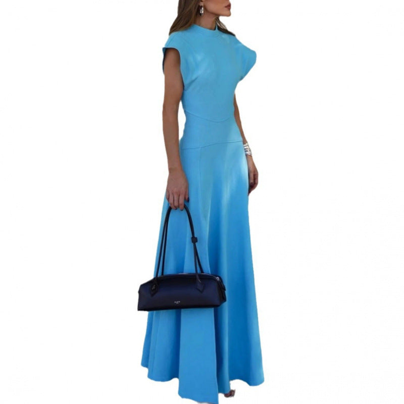 Robe longue moulante fendue Blue Muse