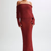 One-Shoulder Knitted Maxi Dress -Chic Long-Sleeve Beach Holiday Dress