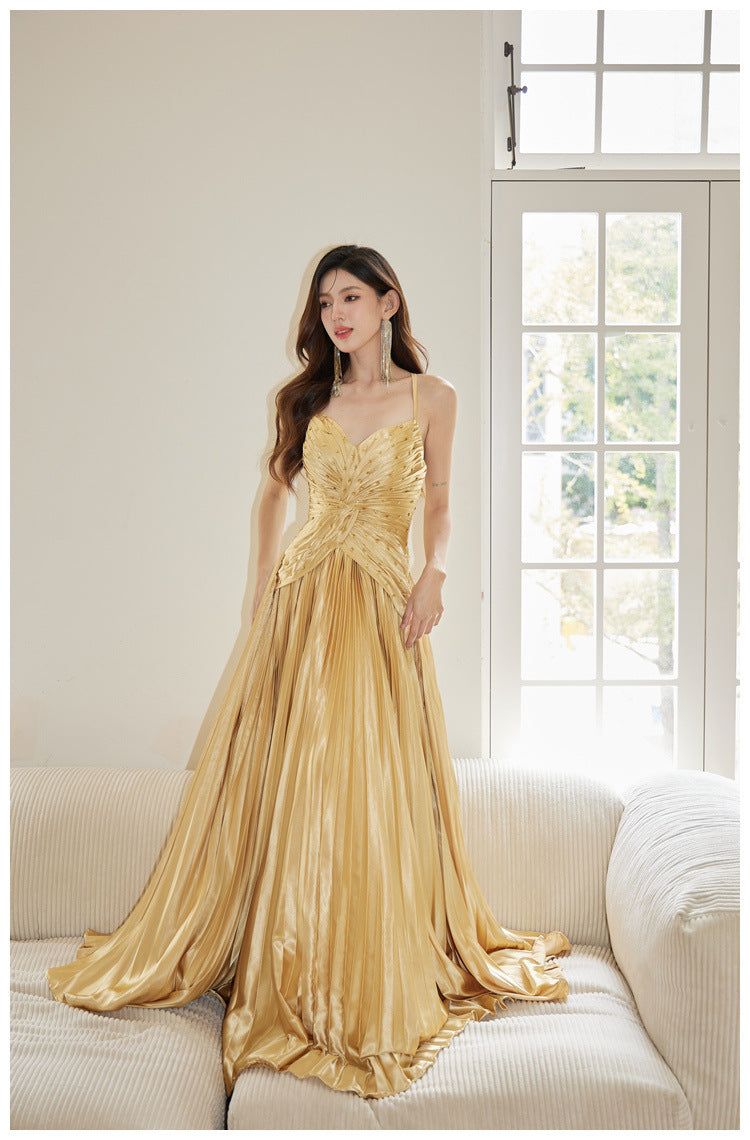 Golden Petal Dress"