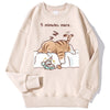 Sweat-shirt oversize imprimé personnage « Laisse-moi dormir »