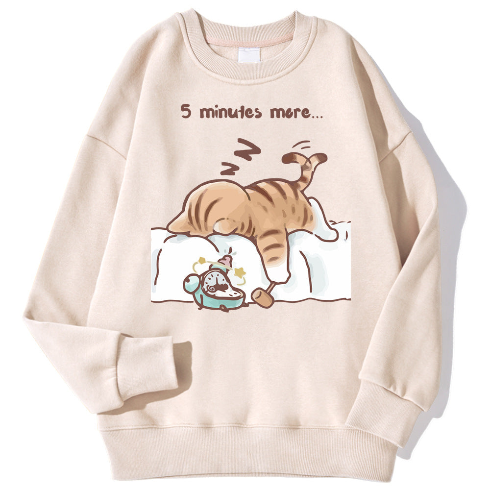 Sweat-shirt oversize imprimé personnage « Laisse-moi dormir »