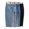 Dianna Front-Slit Denim Skirt