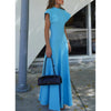 Robe longue moulante fendue Blue Muse