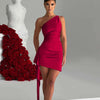 Elegantes, rückenfreies Minikleid mit einer Schulter – Schickes und sexy Party-Outfit