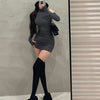 Enigma Halter Turtleneck Mini Dress