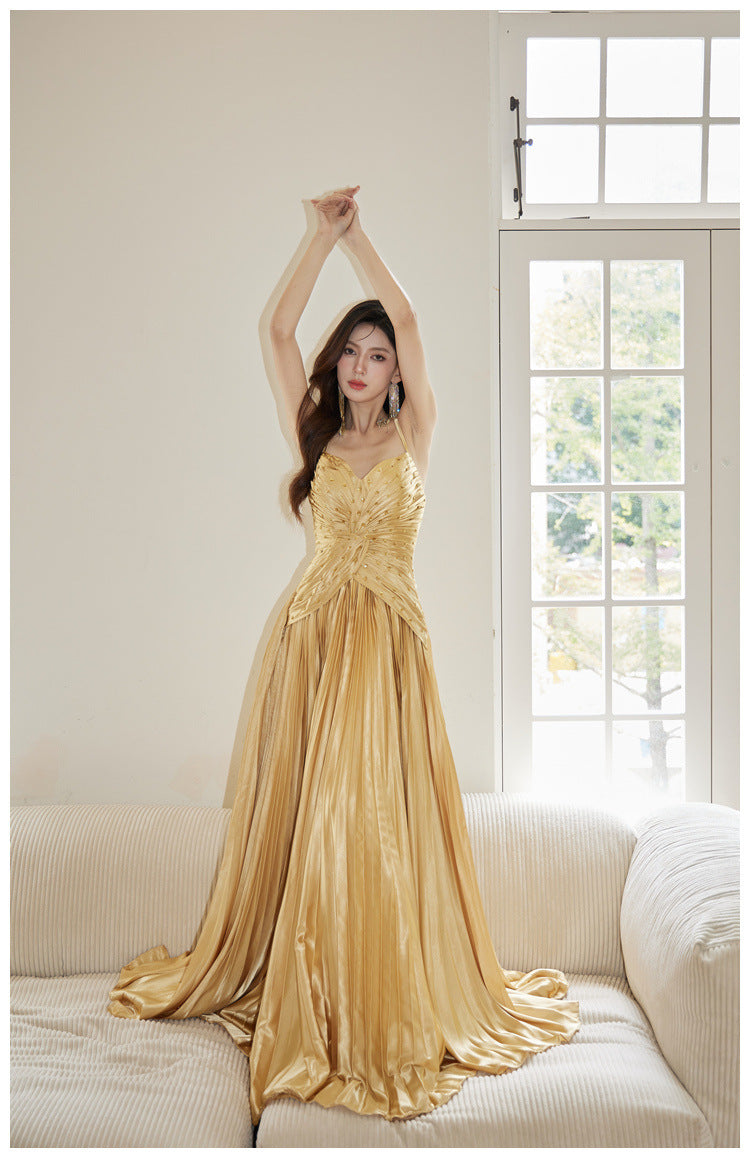Golden Petal Dress"