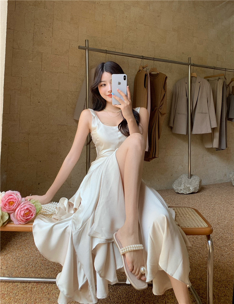 Ocean Whisper Satin Mermaid Gown