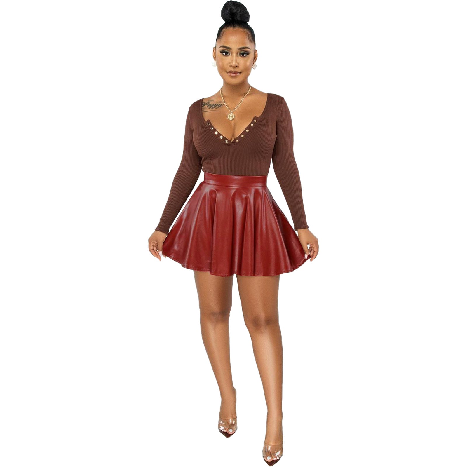 Gianna Luxe Minirock aus Kunstleder 