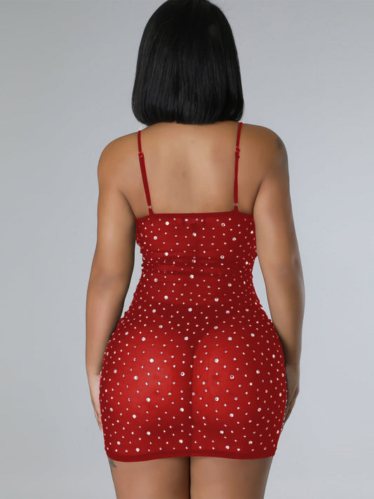 Tulle Rhinestone Slip Dress