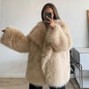 New Fox Hair Medium Length Suit Collar Fur Coat