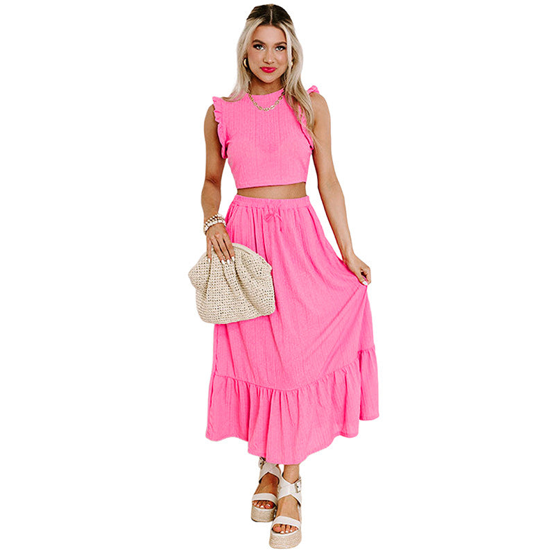 Blush Charm Ruffle Two-Piece Set