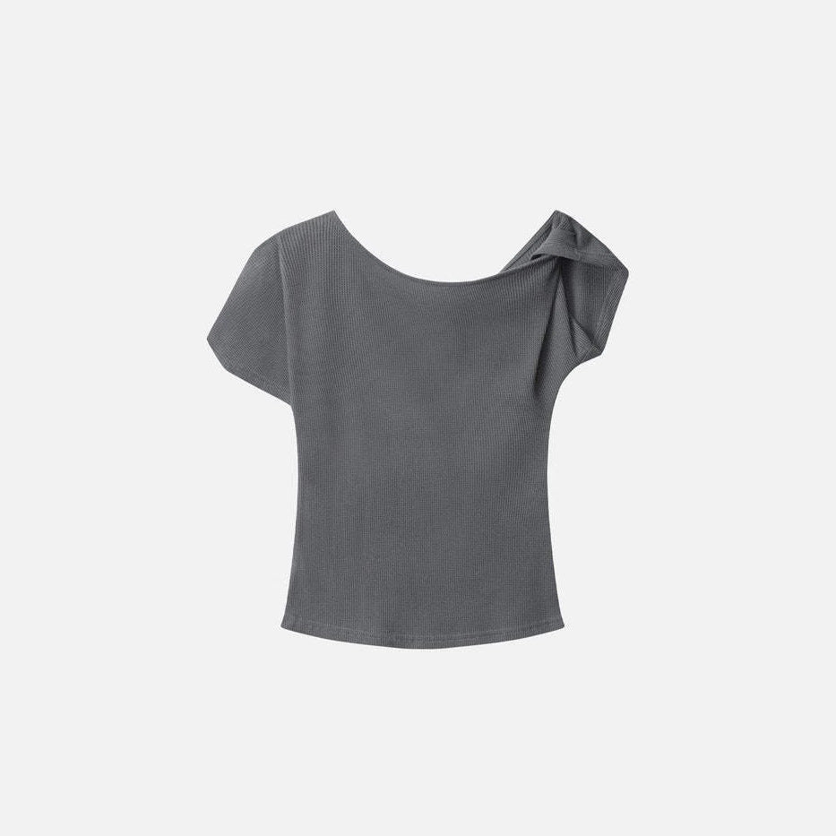 Street Vibes – T-shirt imprimé à épaules inclinées