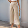 Shayla Crisscross Front Wide-Leg Pants