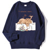 Sweat-shirt oversize imprimé personnage « Laisse-moi dormir »