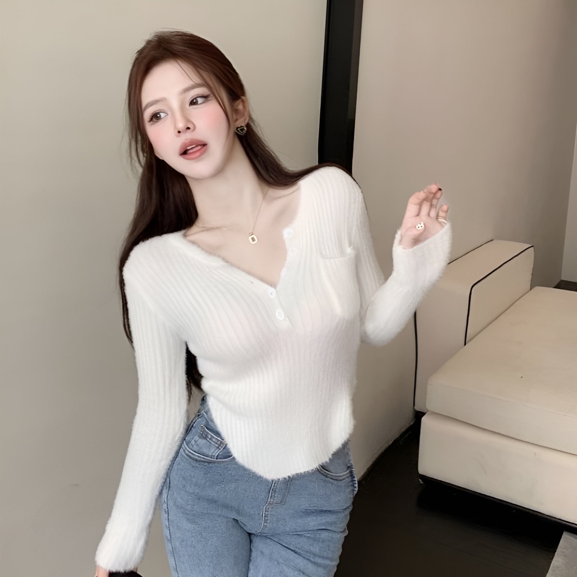 Pull WhisperWarm en vison au toucher 