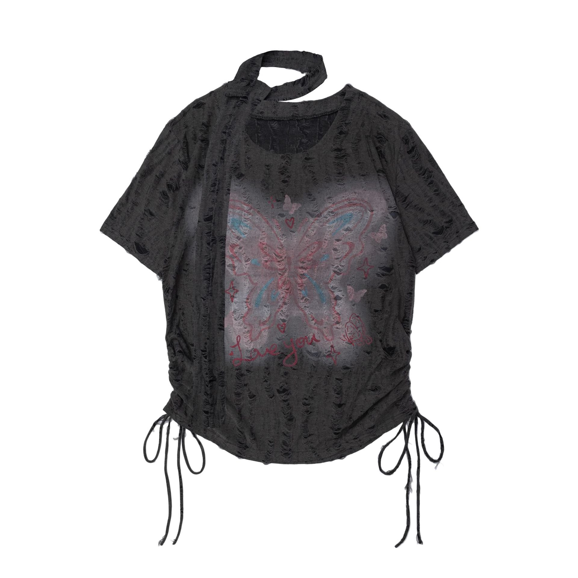 Haut coréen brodé Butterfly Breeze 