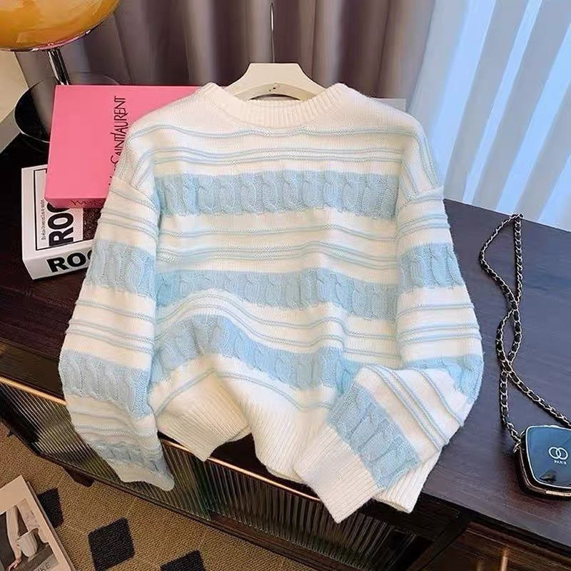Parisian Breeze Striped Pullover Sweater