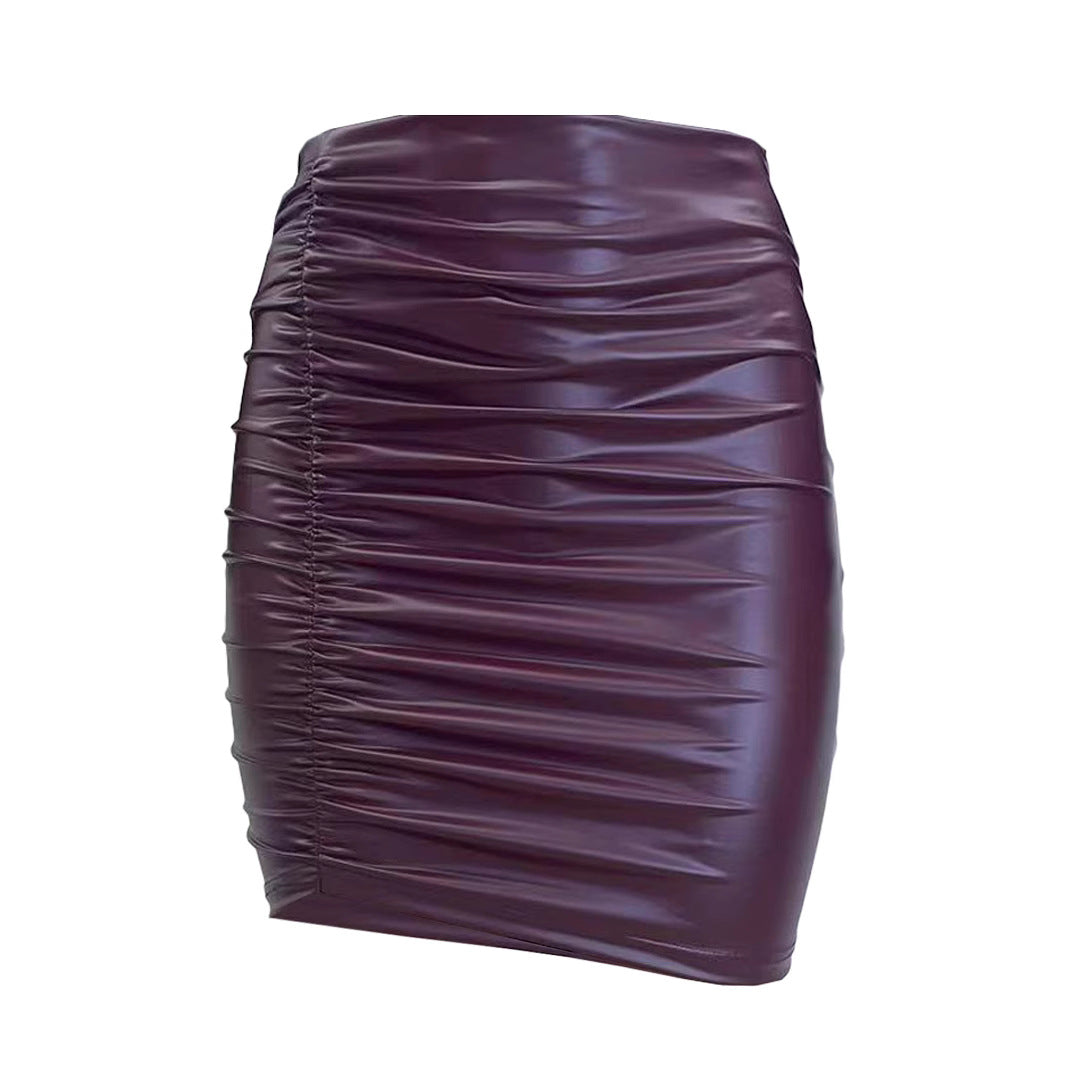 Get Low Faux Leather Skirt