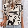 Apricot Abstract Geometry Batwing Blouse