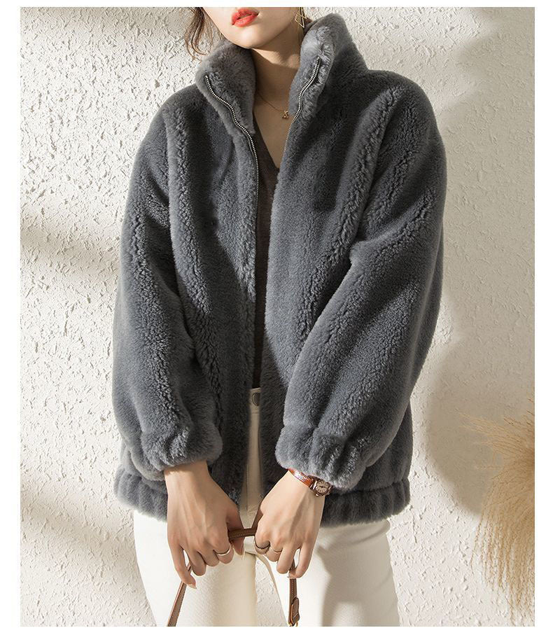 Shayla Kurzmantel aus Korallenvlies