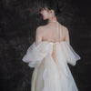 Milky White Tube Top Long Wedding Dress