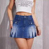Jhannie  Ruffle Denim  Mini Skirt