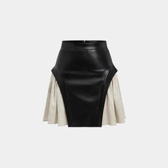 Jupe à coutures en PU