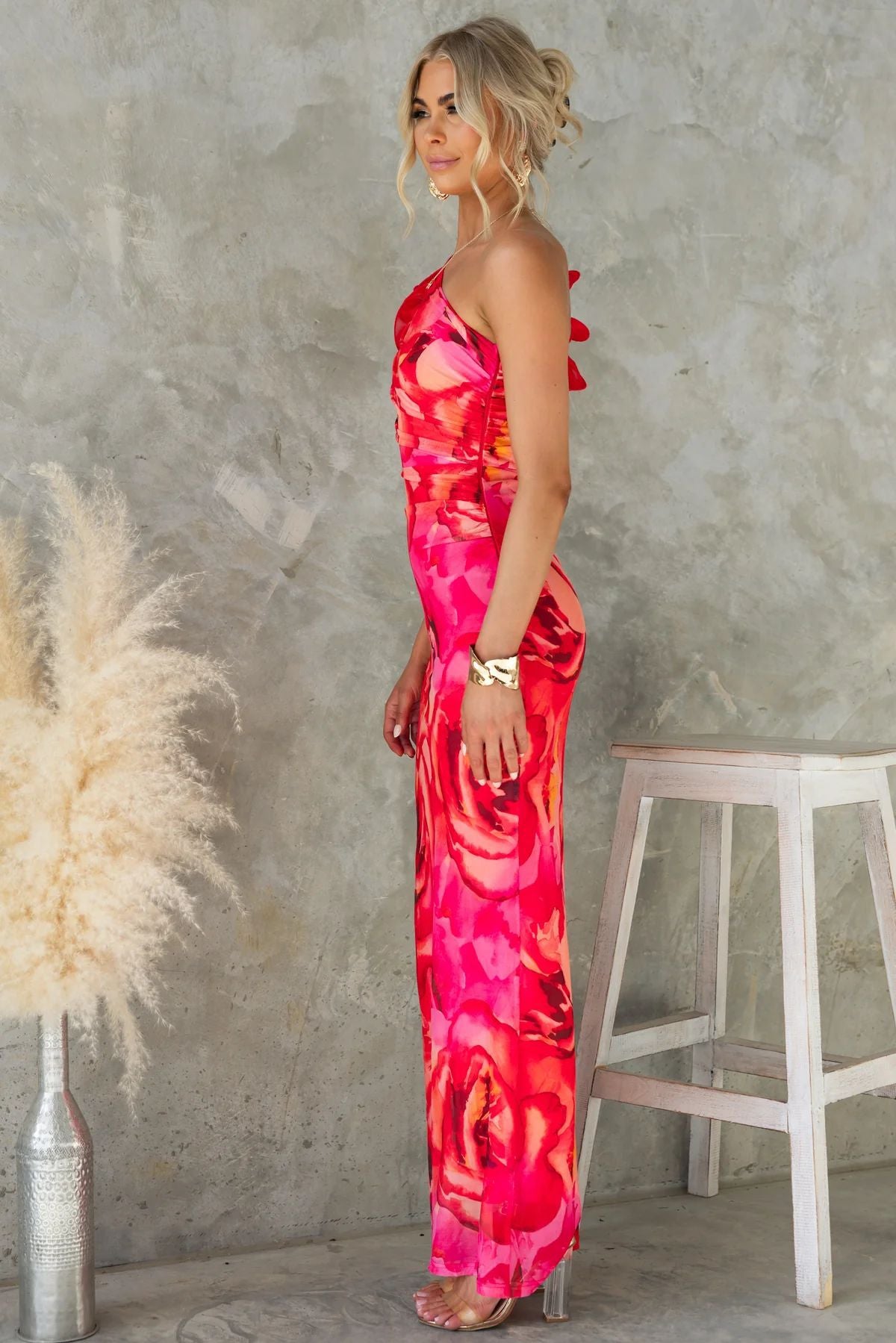 Rosalia Bloom Backless Maxi Dress