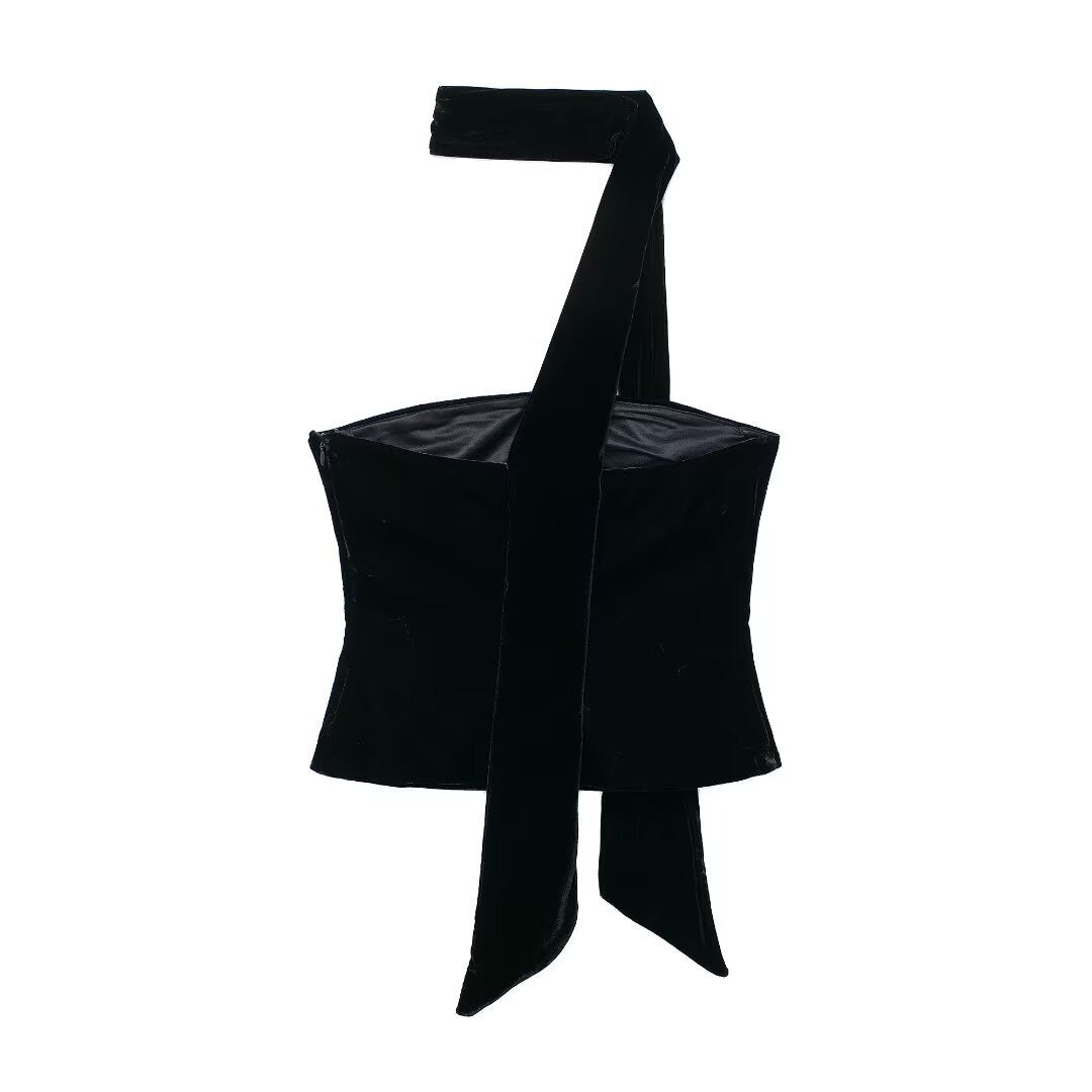 Elegance Draped – Black Sleeveless Top