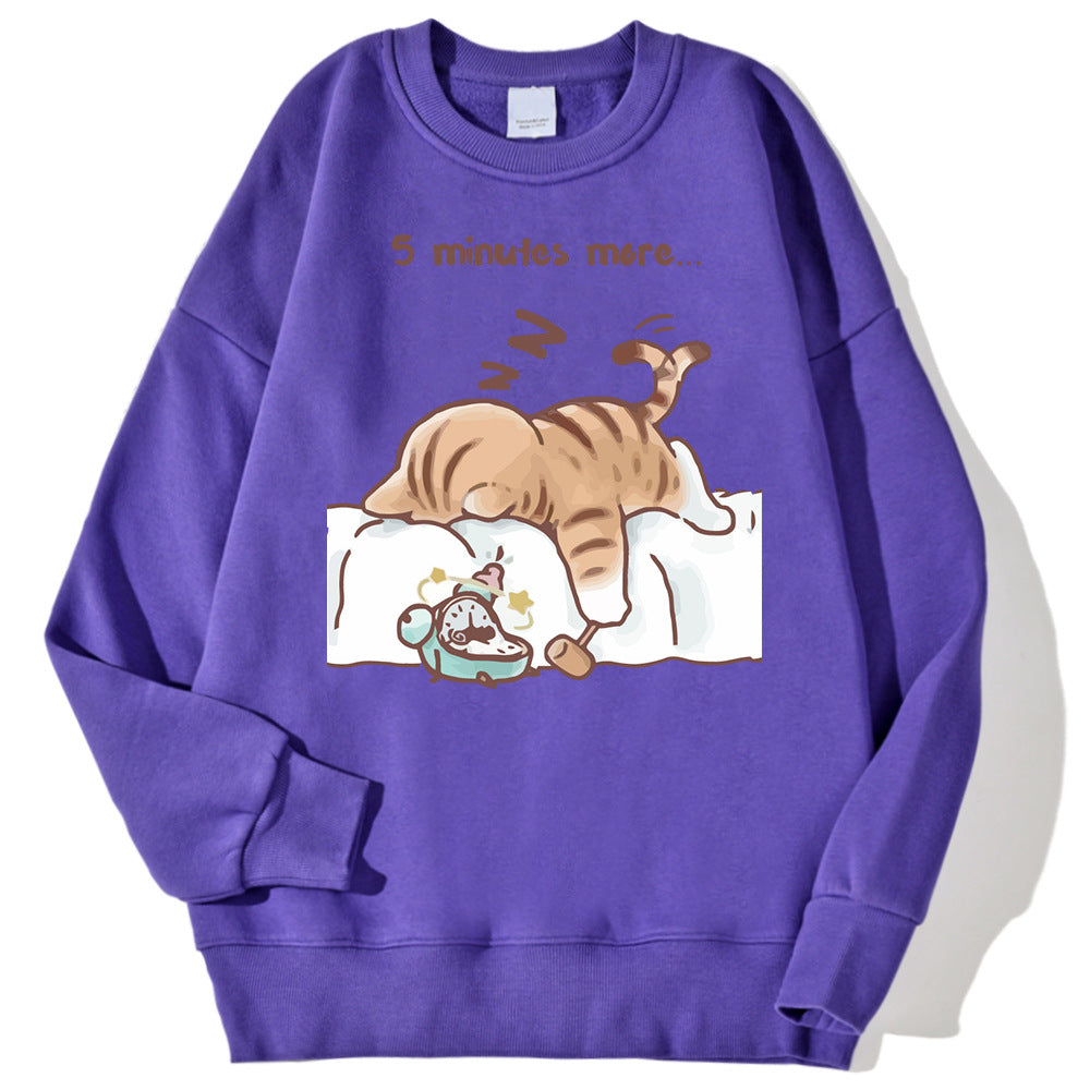 Sweat-shirt oversize imprimé personnage « Laisse-moi dormir »