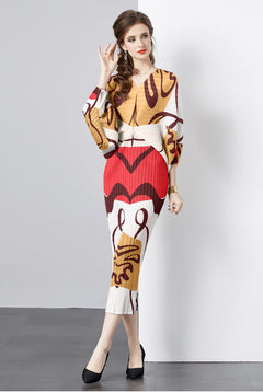 Geometric Harmony Batwing Dress