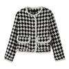 Kylie  Style Checkerboard Plaid Coat