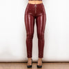 Burgundy  Faux Leather Skinny Pants
