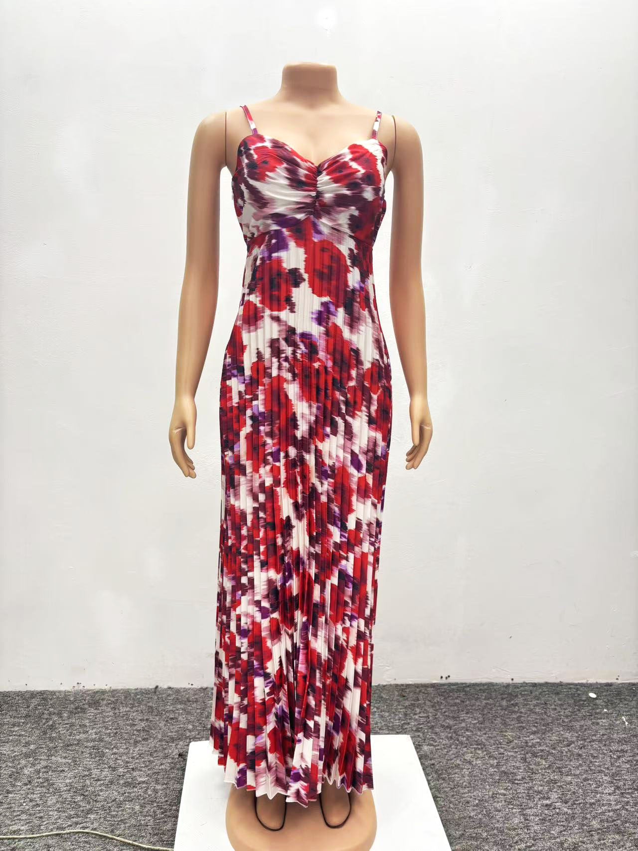 Sunlit Pleats Maxi Dress"