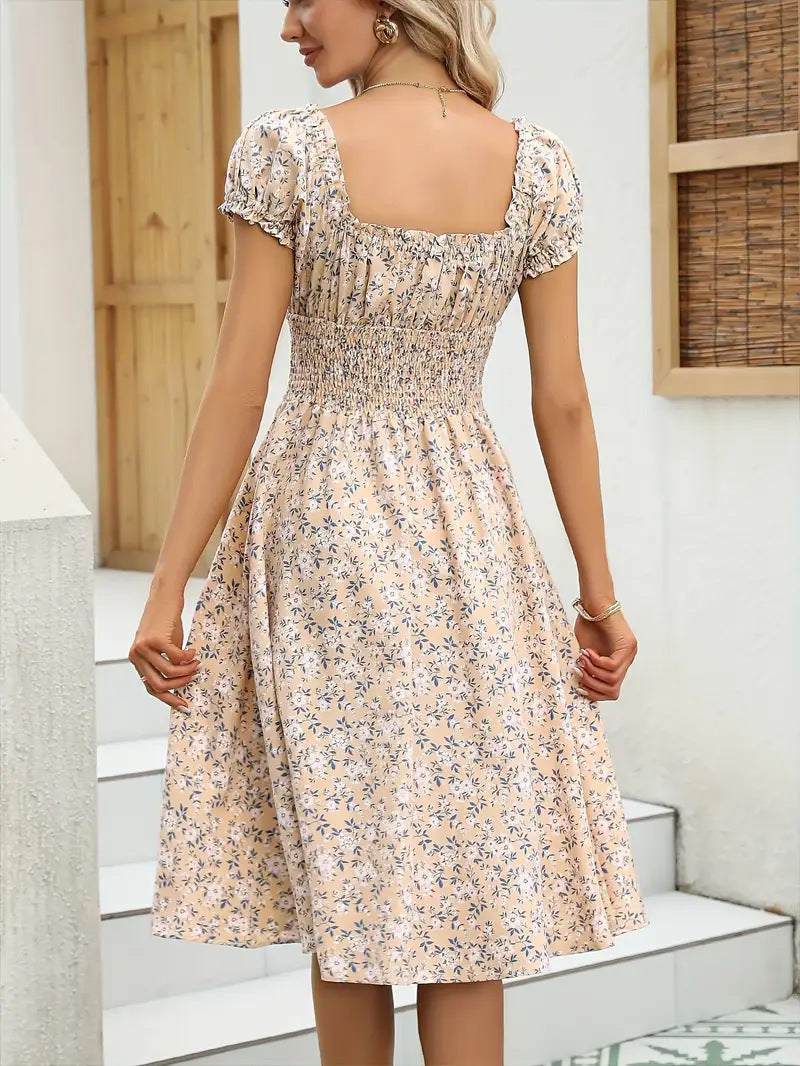Vintage Fleur Midi Dress"