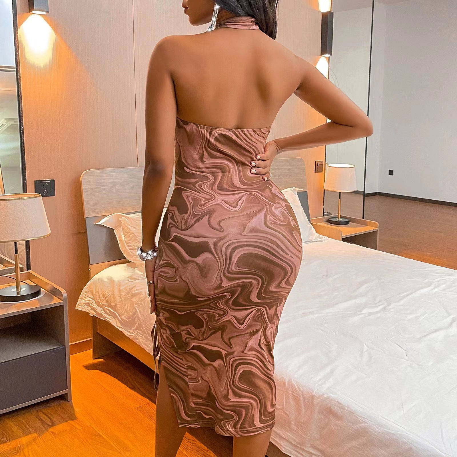 Robe de luxe à dos nu ouverte Celeste Nights