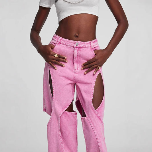 Wild Cut-Out Statement Denim Jeans