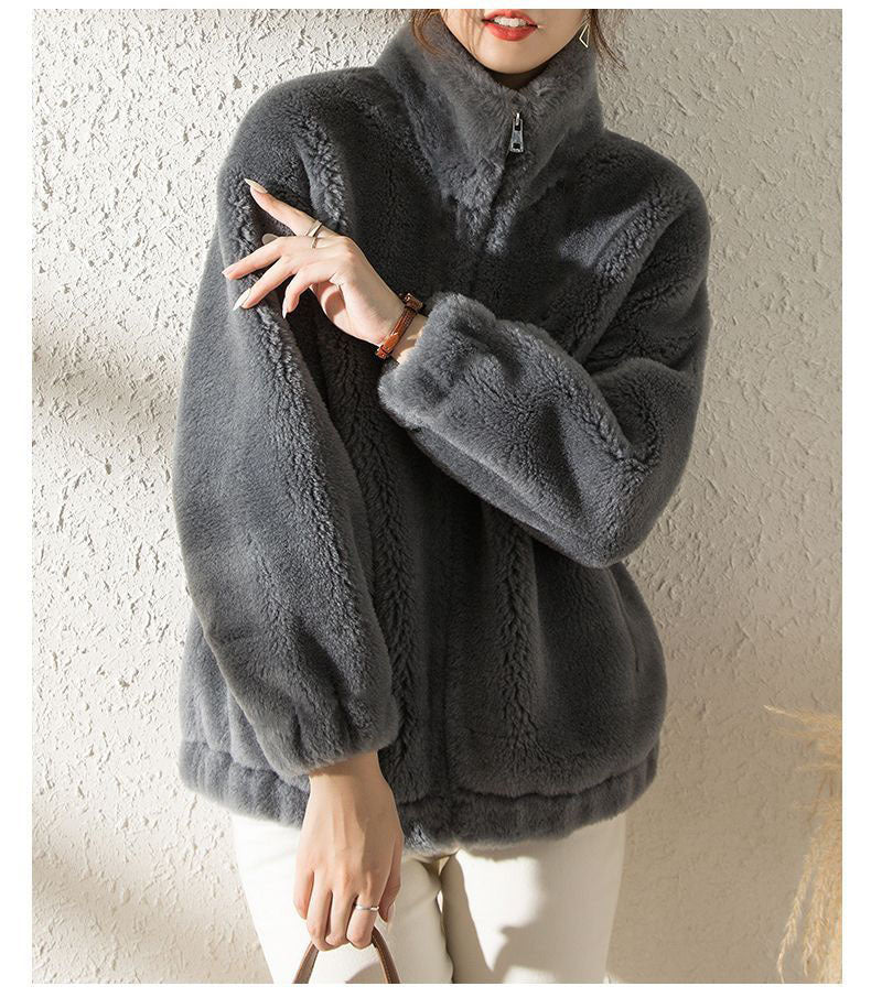 Shayla Kurzmantel aus Korallenvlies