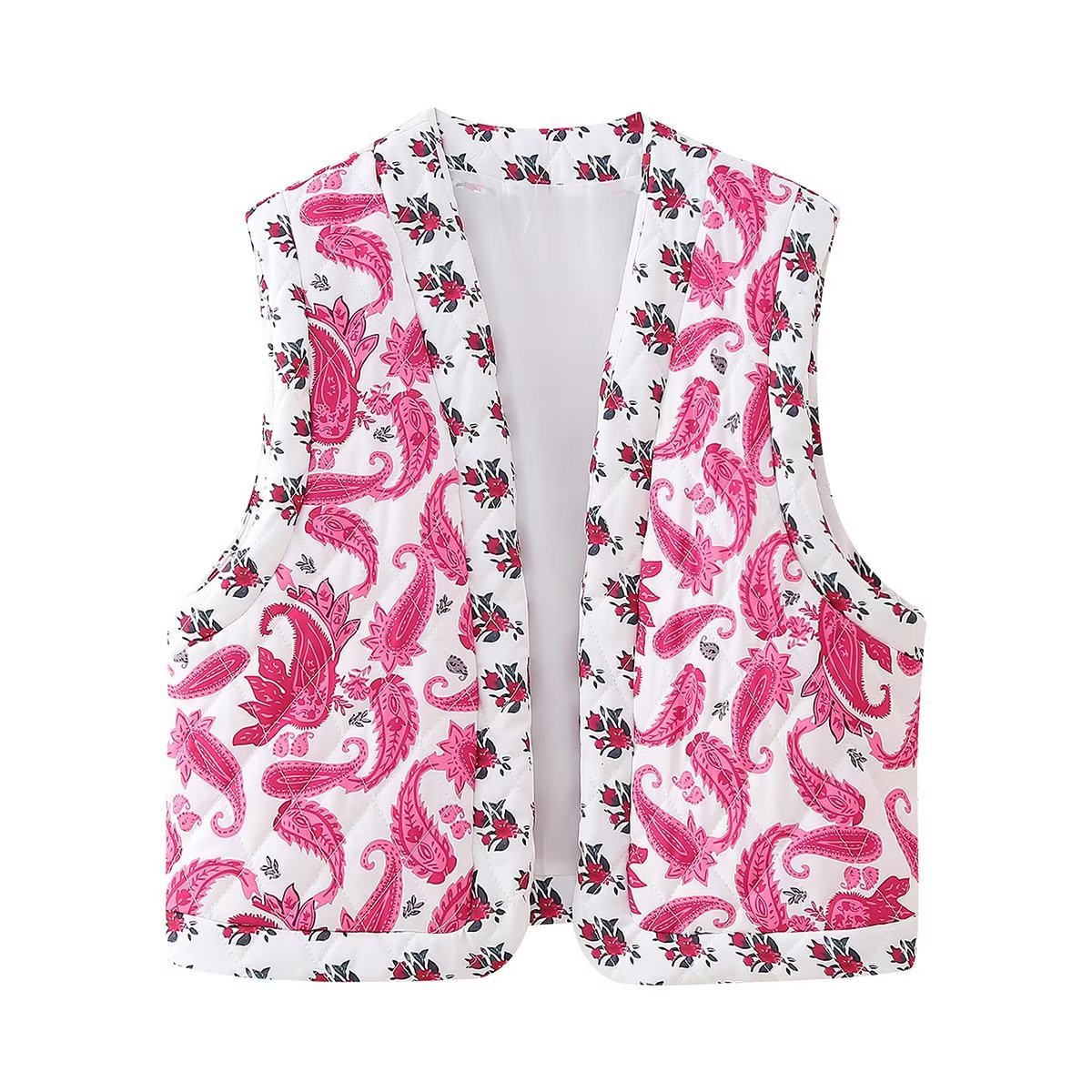 Flora Noir” Street-Style Floral Woven Vest