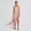 Blush Cascade Asymmetrical Dress