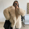New Fox Hair Medium Length Suit Collar Fur Coat