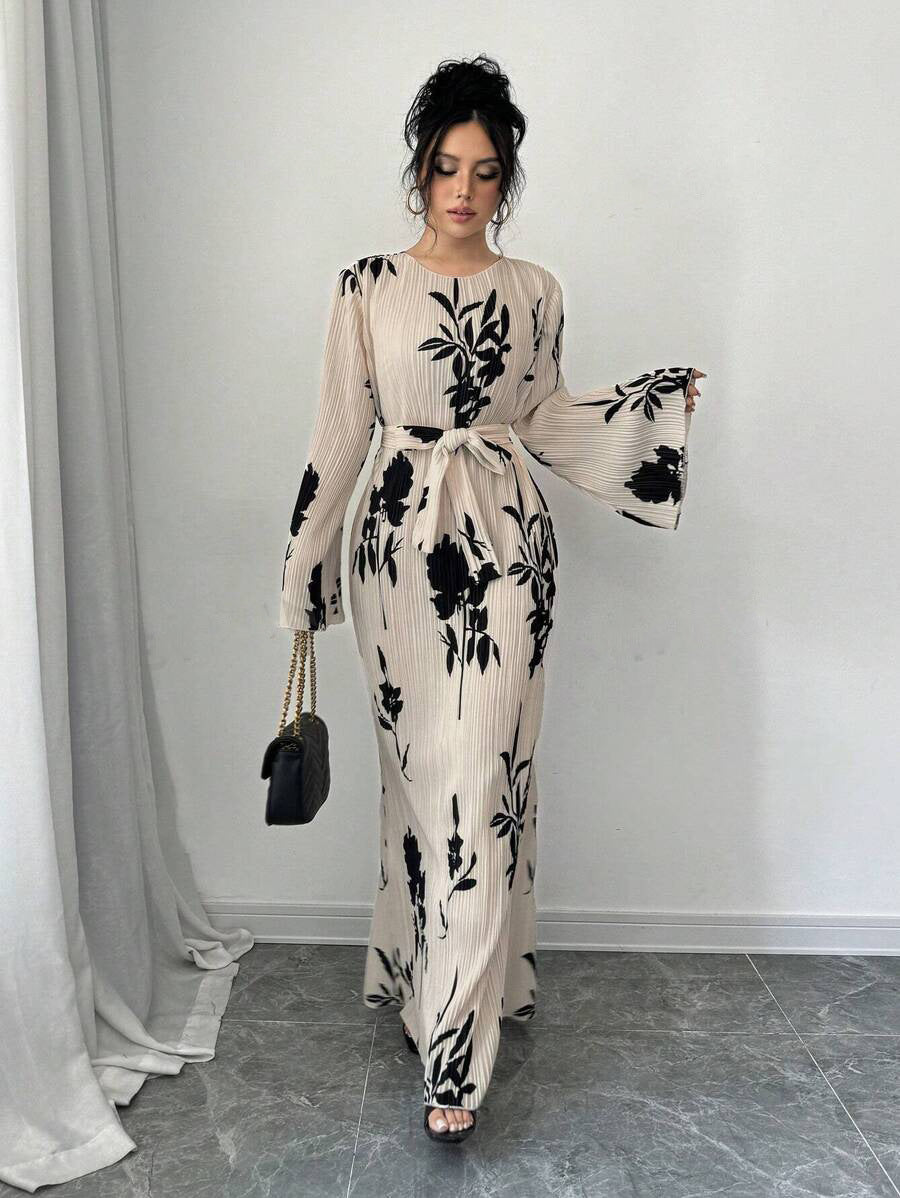 Apricot Blossom Pleated Maxi"