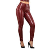 Burgundy  Faux Leather Skinny Pants