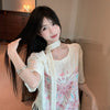 Haut coréen brodé Butterfly Breeze 