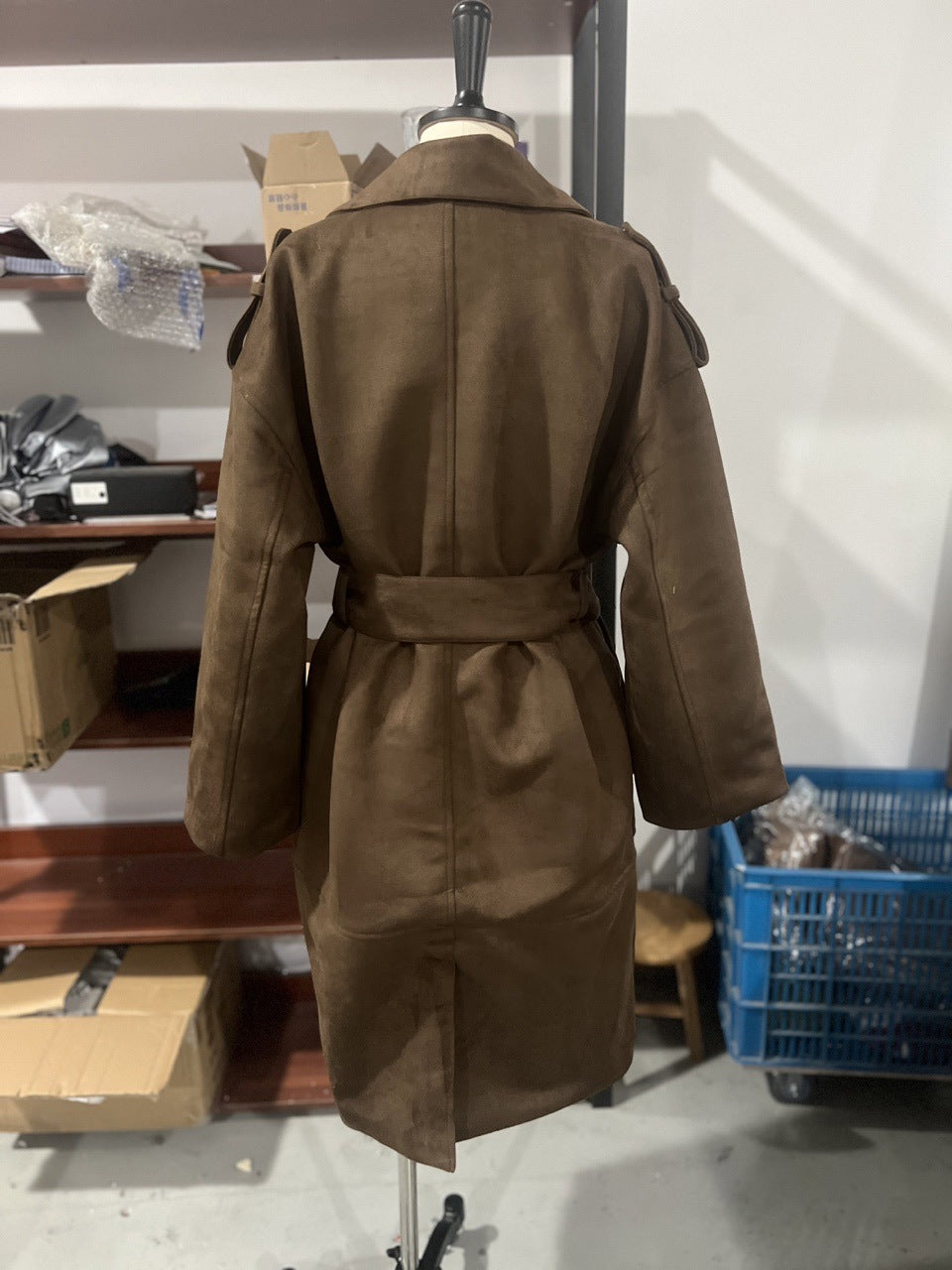 Felicia Lapels brauner Wildledermantel 