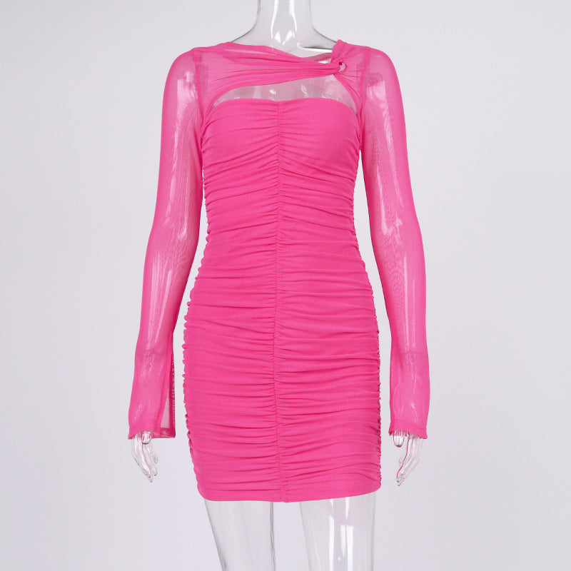 Elegant White Pleated Mini Summer Dress – Chic Club Party Outfit