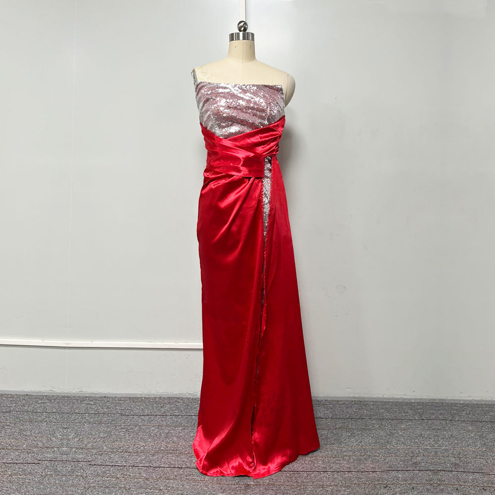 Scarlet Siren Sequin Slit Gown